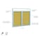 Ghent Enclosed Bulletin Board, 2 Door, Cork, Ill Hdlnr Frm, 3 ft H x 5 ft W, Natural PAKL6 - alternate 2